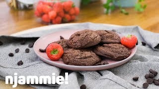 Zachte chocolade fudge koekjes Recept njammie [upl. by Maurili]