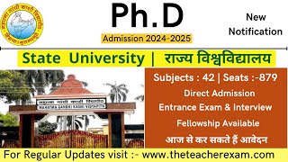 PhD admission 2024–25 without NET—JRF  PhD admission notification 2024  MGKVP PhD theteacherexam [upl. by Orhtej256]