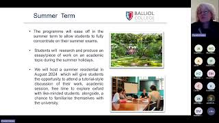 Balliol College Access Programme Information Evening  17th October 2023 [upl. by Randolph]