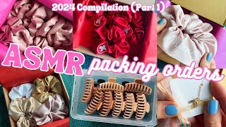 ASMR Packing Orders 2024 Compilation Part 1  ASMR Pack Orders With Me  Custom Hair Scrunchies [upl. by Georgiana]