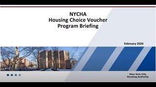 NYCHA Housing Choice Voucher Program Briefing 2024 [upl. by Gnilhsa433]