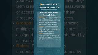 AWS Developer Associate Certification Tips AWS IAM Role Policy User Groups awscertification [upl. by Rheta]