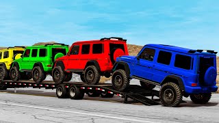 Flatbed Truck Mcqueen  Transportation with Truck  Pothole vs Car 7  BeamNGDrive  Just BeamNG [upl. by Manville]