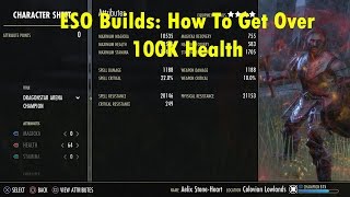 ESO Builds How To Get Over 100K Health Nightblade [upl. by Gardol]