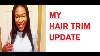 Hair Update 2 My Hair Trimmed Relaxed Hair  Texlaxed Hair [upl. by Hgieloj599]