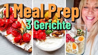 3 MEAL PREP Gerichte zum Abnehmen  Spare Zeit amp Geld beim Kochen  High Protein Veggie Rezepte [upl. by Enitsuga]