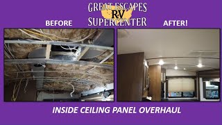 Ceiling panel replacement in a Travel Trailer [upl. by Marybeth]