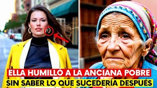 Mujer mimada insulta a anciana que pedía dinero para comprar comida pero todo cambió cuando [upl. by Yema65]