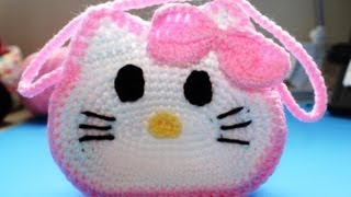 Crochet quotHello Kittyquot Inspired little girls purse  Video 3 Final [upl. by Yuk267]