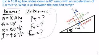 How to Solve Coefficient of Friction Down a Ramp [upl. by Adnorahs]