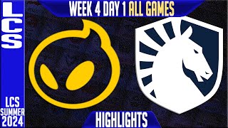 DIG vs TL Highlights ALL GAMES  LCS W4D1 Summer 2024  Dignitas vs Team Liquid Week 4 Day 1 [upl. by Corbie381]