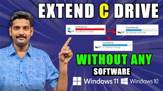 How to Extend C Drive in Your Laptop And Pc  Without Any Software Windows 11 Windows 10 Tamil [upl. by Nalon]