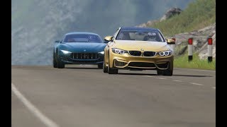 Maserati Alfieri vs BMW M4 Akrapovic at Highlands [upl. by Burns]