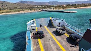 Ferry departing Pounta and arriving Elafonisos Greece 20240428 [upl. by Garber]