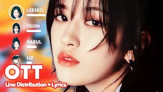 IVE  OTT Line Distribution  Lyrics Karaoke PATREON REQUESTED [upl. by Auqenahc]