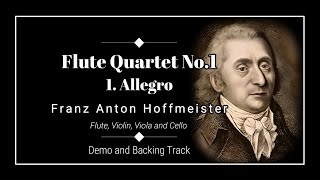 1 Allegro  Flute Quartet No1 H5929  Franz Anton Hoffmeister  Demo amp Backing Track [upl. by Demeter534]