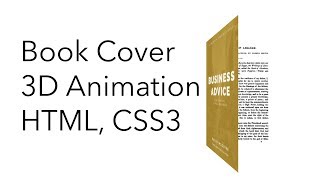 Book Cover 3D Animation  HTML CSS3 [upl. by Ylhsa720]