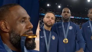 Team USA receive their Gold Medals Lebron give an interview lebron MVp [upl. by Airamas]