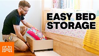 Adding Storage To Any Bed  Woodworking  I Like To Make Stuff [upl. by Athelstan]