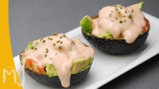 AGUACATES RELLENOS DE LANGOSTINOS  Receta fácil para Navidad y fiestas [upl. by Asennav847]