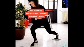 Esercizi fianchi gambe ginocchia cosce glutei con slider federicajw TikTok [upl. by Nnyluqcaj]