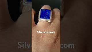 Lapis lazuli ring for men wedding gifts afghani lapis ring husband gift rings handmade menring [upl. by Rabjohn]