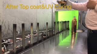 UV painting line for glass bottlewith vacuum metallization [upl. by Matland443]