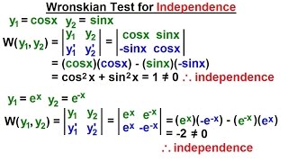 Differential Equation  2nd Order 13 of 54 Wronskian Test for Independence [upl. by Saw792]