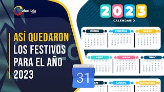 Calendario de días festivos 2023 en Colombia [upl. by Yemaj]