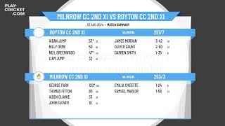 Milnrow CC 2nd XI v Royton CC 2nd XI [upl. by Eirrahs340]