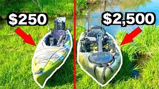 CHEAP vs EXPENSIVE Kayak Fishing Challenge [upl. by Elmina]