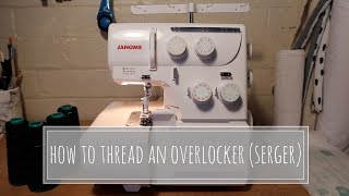 How To Thread An Overlocker Serger  Janome 8002DX [upl. by Shevlo]