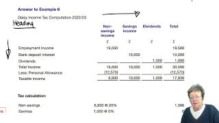 Income tax computation part 3  ACCA Taxation FA 2022 TXUK lectures [upl. by Bernita562]