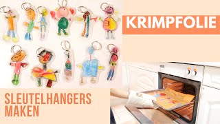 DIY sleutelhangers maken met krimpfolie gift idea 🖤 JUF MUSHI  MushiBeyto [upl. by Ymac]