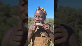 Hadzabe Bushman eating wild meat Hadzabe hadzabetribe bushcraft survival africaadventure [upl. by Eelymmij494]