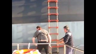 Disembarking with pilot ladder [upl. by Ecined]