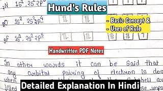 Hunds Rule Of Maximum Multiplicity  Atomic Structure amp Periodic properties  bscnotes [upl. by Hairahs]