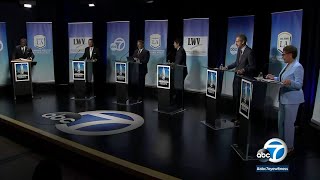 LA mayor race Top 5 candidates face off during mayoral debate  ABC7 [upl. by Leopoldeen]