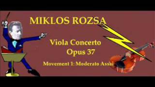 MIKLOS ROZSA Viola Concerto Opus 37  Part 1 [upl. by Acceb]