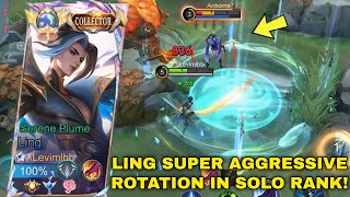 LING SUPER AGGRESSIVE ROTATION amp PERFECT COMBO IN SOLO RANK  LING FASTHAND GAMEPLAY AFTER NERF [upl. by Accalia]