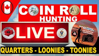 Coin Roll Hunting  Canadian Quarters  Toonies and Loonies Coins [upl. by Acinnod]