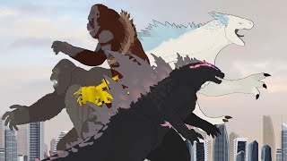 Godzilla X Kong The New Empire  Godzilla amp Kong Vs Shimo amp Skar King  Sticknodes Animation [upl. by Eras]