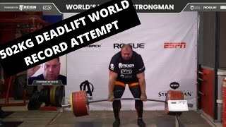 Ivan Makarov World Record 502KG Deadlift Attempt [upl. by Ocram819]