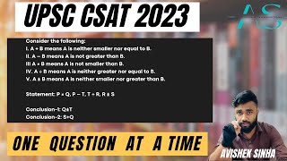 A  B means A is neither smaller nor equal to BIIA – B means  UPSC  CSAT 2023  Avishek Sinha [upl. by Longtin]