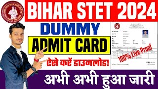 bihar stet dummy admit card 2024 kaise download kare  how to download stet dummy admit card 2024 [upl. by Naud]