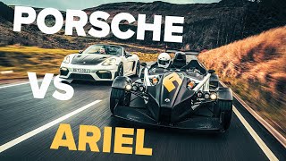 Porsche 718 Spyder RS vs Ariel Atom 4R  Extreme winter weapons [upl. by Lewap]