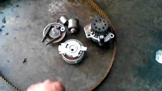 VW GOLF 6 16TDI HOW TO REPLACE TIMING BELT AND COOLANT PUMP [upl. by Meggie]