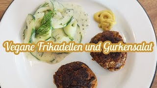 Vegane SeitanFrikadellen mit Gurkensalat  Vegan  KimsKrams [upl. by Eniale974]