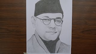 Netaji Subhash Chandra Bose Drawing  pencil art 🙏 [upl. by Manton]