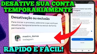 COMO DESATIVAR CONTA DO INSTAGRAM TEMPORARIAMENTE EM 2023 [upl. by Refitsirhc]